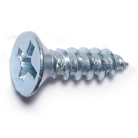 Midwest Fastener Wood Screw, #8, 5/8 in, Zinc Plated Steel Flat